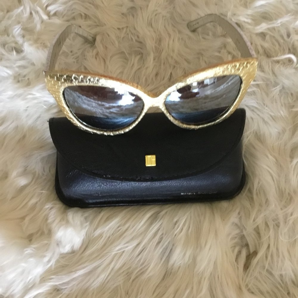 Linda Farrow snakeskin sunglasses new